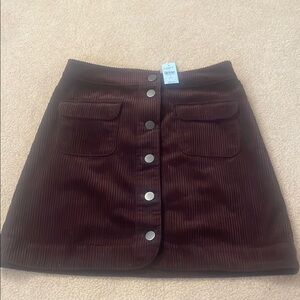 LOFT Brown A-Line Mini Skirt Casual